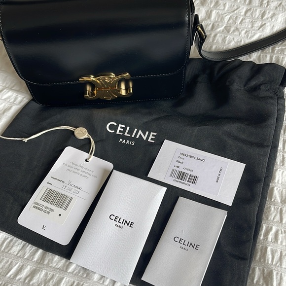 Celine Teen Triomphe, shiny calfskin, black - Picture 8 of 11